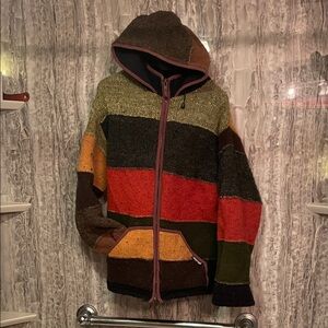 Multicolor Striped Men's Hoodie Jacket